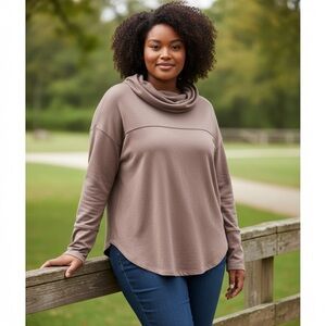 Light Purple Cowl Neck Sweater Tunic – Oversized Everyday Loungewear Size XL